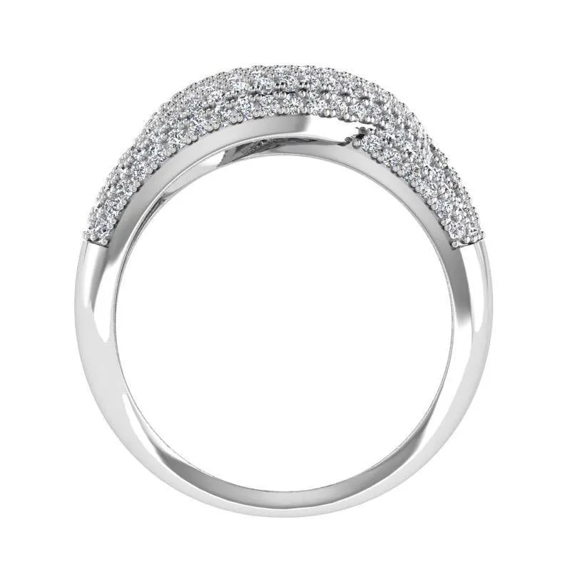 Diamond Crossover Ring 18K Gold (2.0 ct. tw)