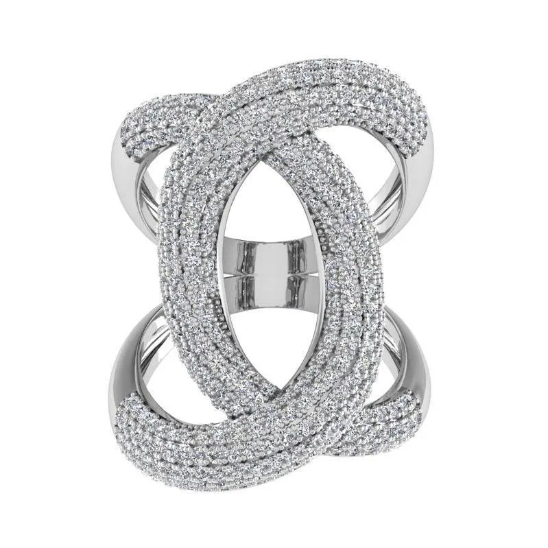 Diamond Crossover Ring 18K Gold (2.0 ct. tw)