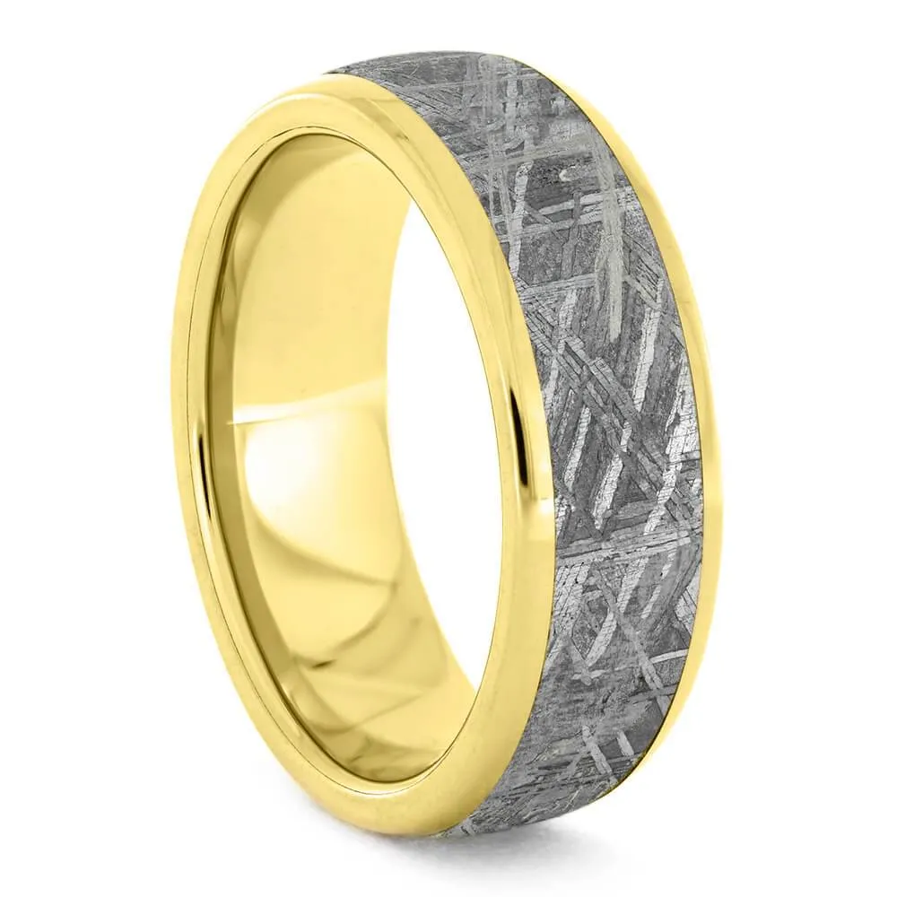Diamond, Meteorite, and Opal Wedding Ring Set
