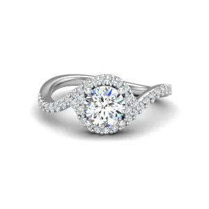 Diamond Round Twisted Halo Ring
