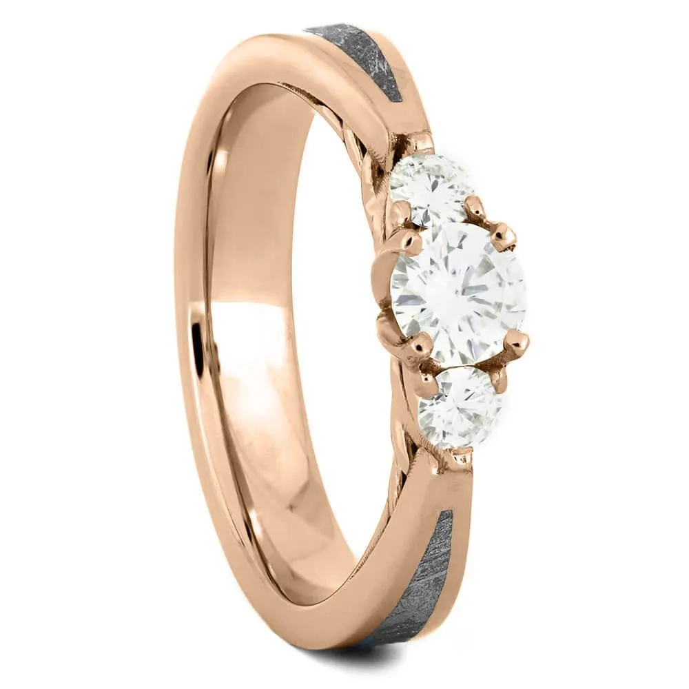 Dinosaur Bone And Meteorite Ring Set