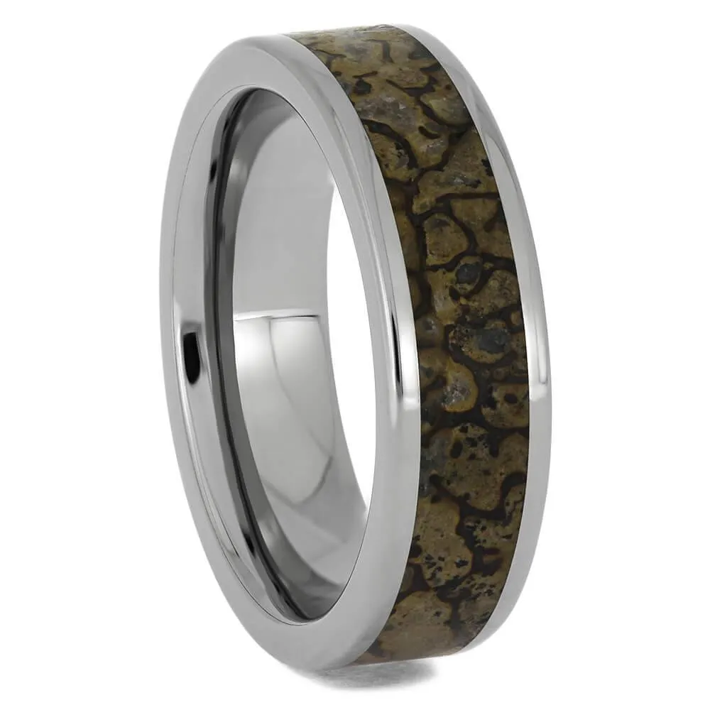 Dinosaur Bone His & Hers Matching Wedding Bands