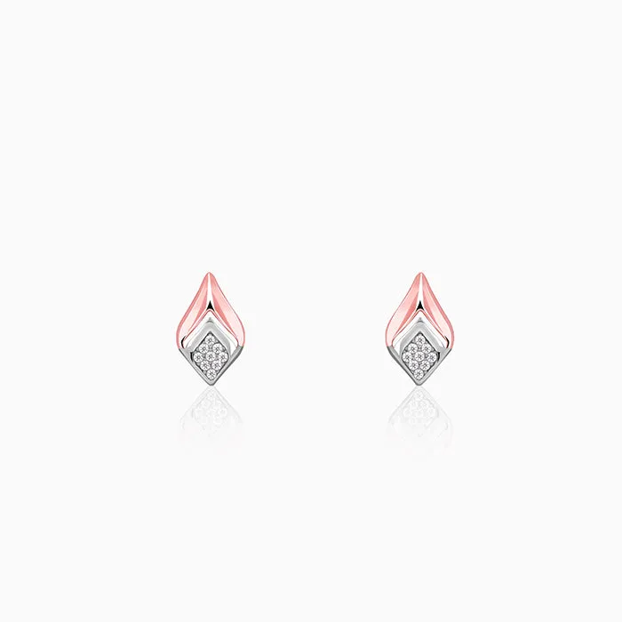 Dual Tone Majestic Rhombus Earrings