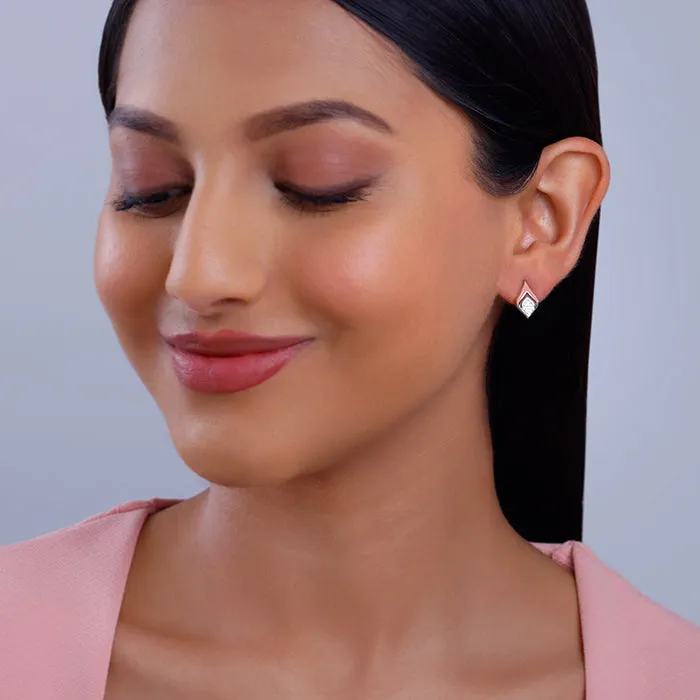 Dual Tone Majestic Rhombus Earrings