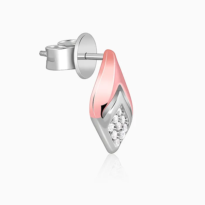 Dual Tone Majestic Rhombus Earrings