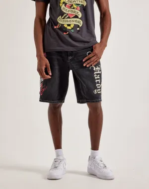 Ed Hardy Live Fast Denim Shorts Formal wear selections Fashion influencers' recommendations