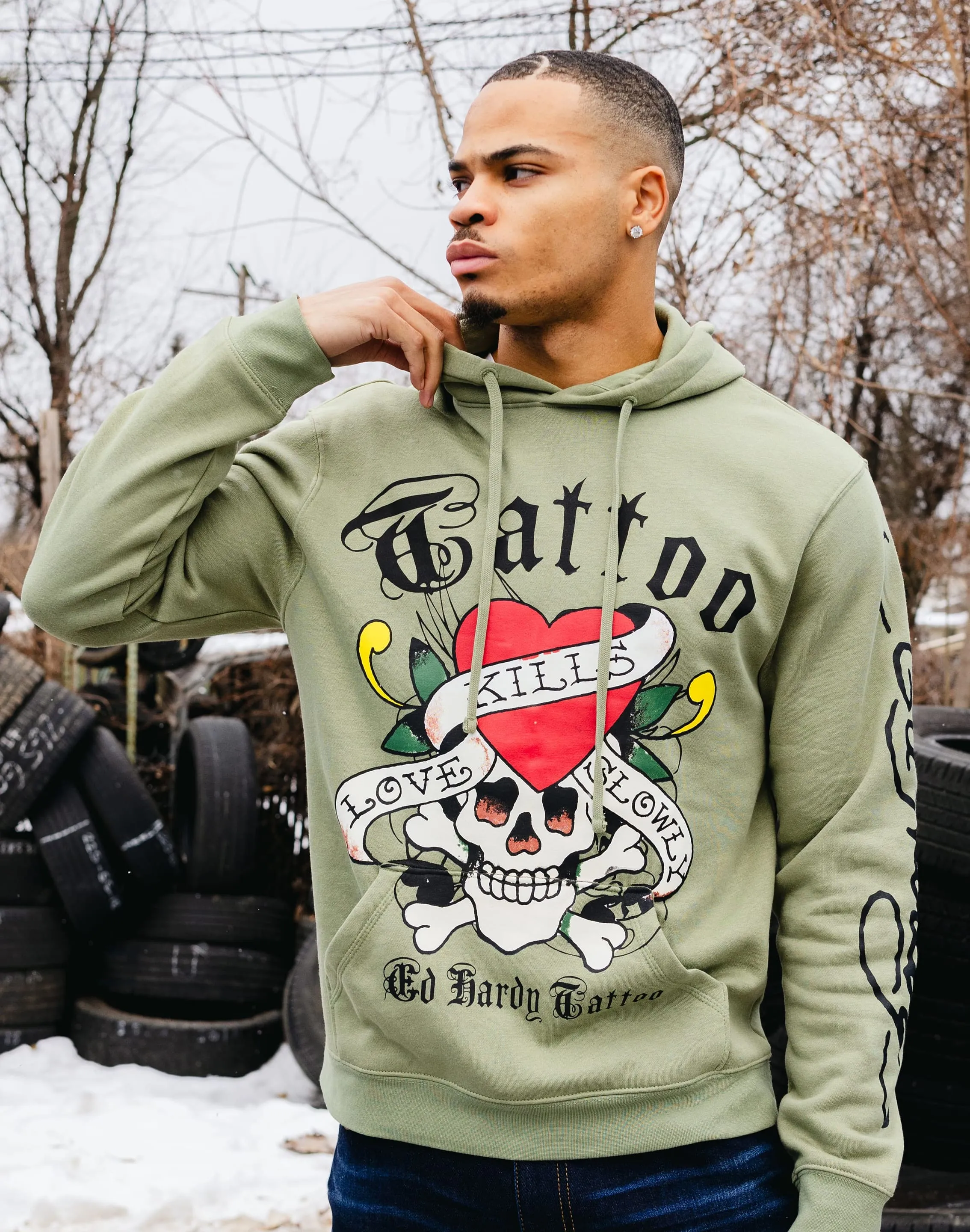 Ed Hardy Skull Hoodie Wardrobe staples Fashionable goods