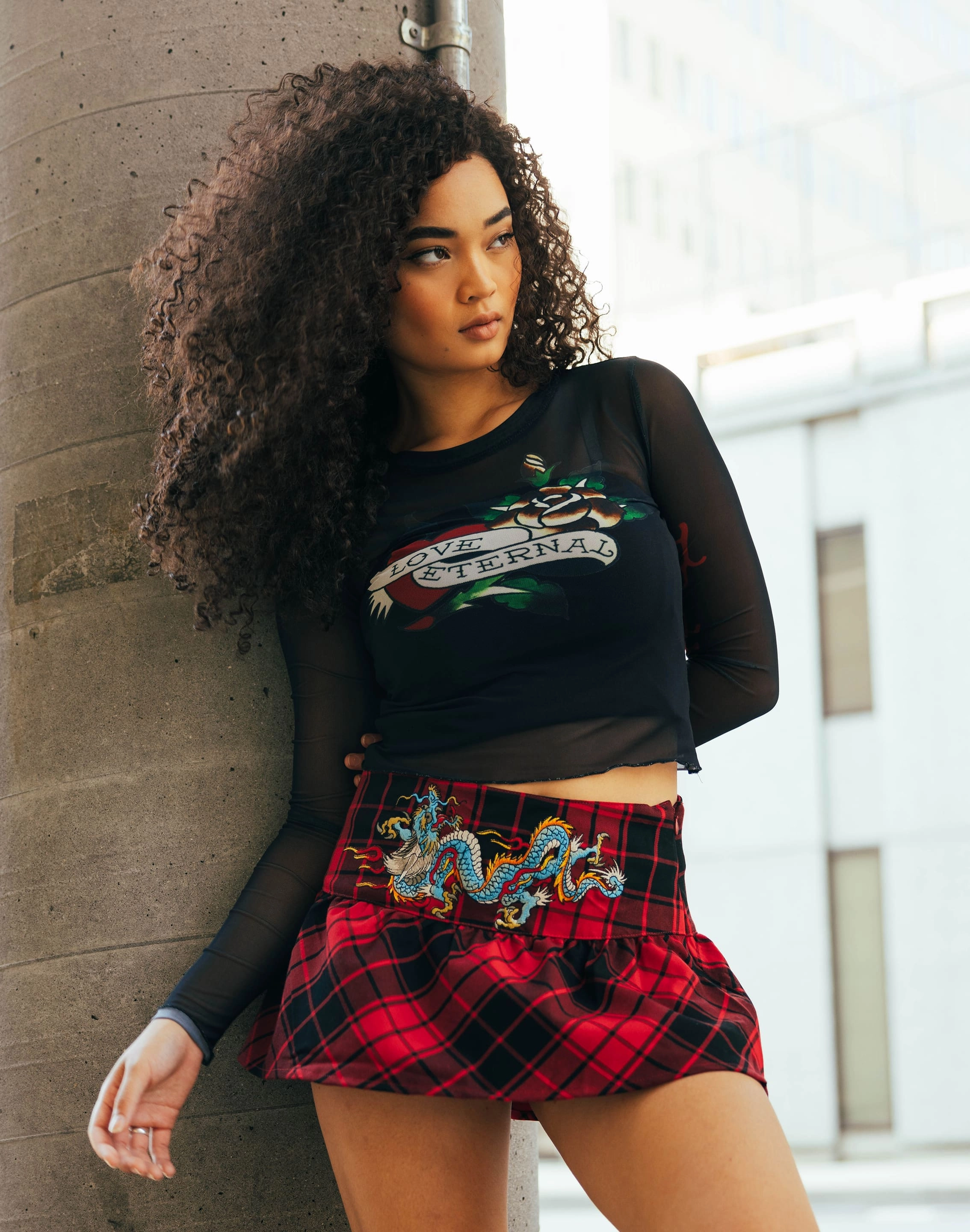 Ed Hardy Mesh Long-Sleeve Heart Top Apparel finds Affordable fashion