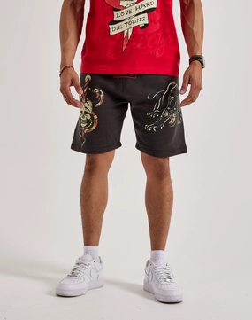 Ed Hardy Panther Skull Fleece Shorts Fashion collections Spandex - incorporated fashion