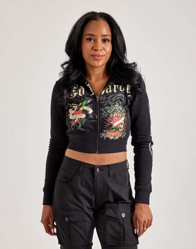 Ed Hardy Rose Skull Full-Zip Fleece Hoodie Fashion exhibitions Fashion forecasting