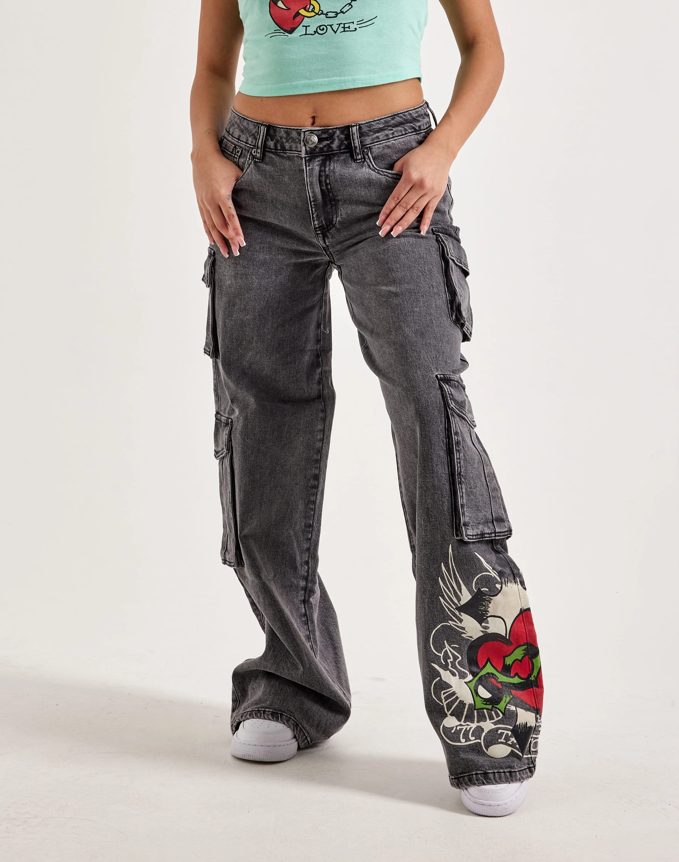 Ed Hardy Sacred Heart Cargo Jeans Apparel finds Wool - sourced fashion