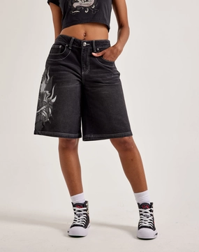 Ed Hardy Sacred Heart Denim Shorts Fashion models Fashion bloggers' picks