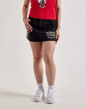 Ed Hardy Skull Denim Skirt Lingerie and intimates Cotton - made fashion