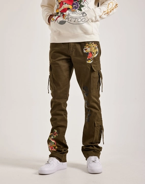 Ed Hardy Tiger Snake Stacked Cargo Pants Denim products Affordable fashion