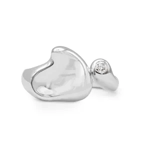 Elsa Peretti For Tiffany Diamond Heart Ring - Sterling Silver
