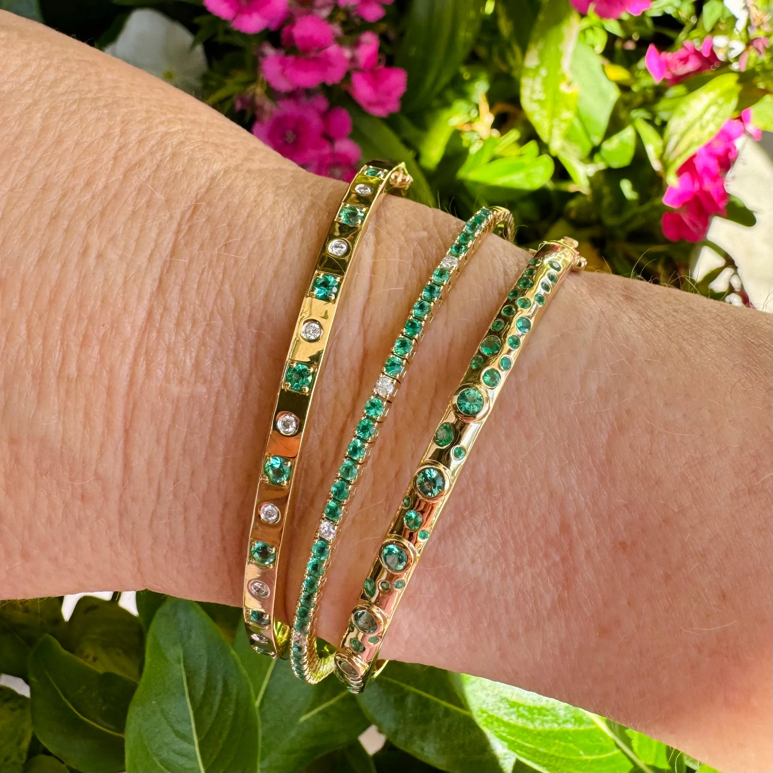Emerald Scatter Bangle