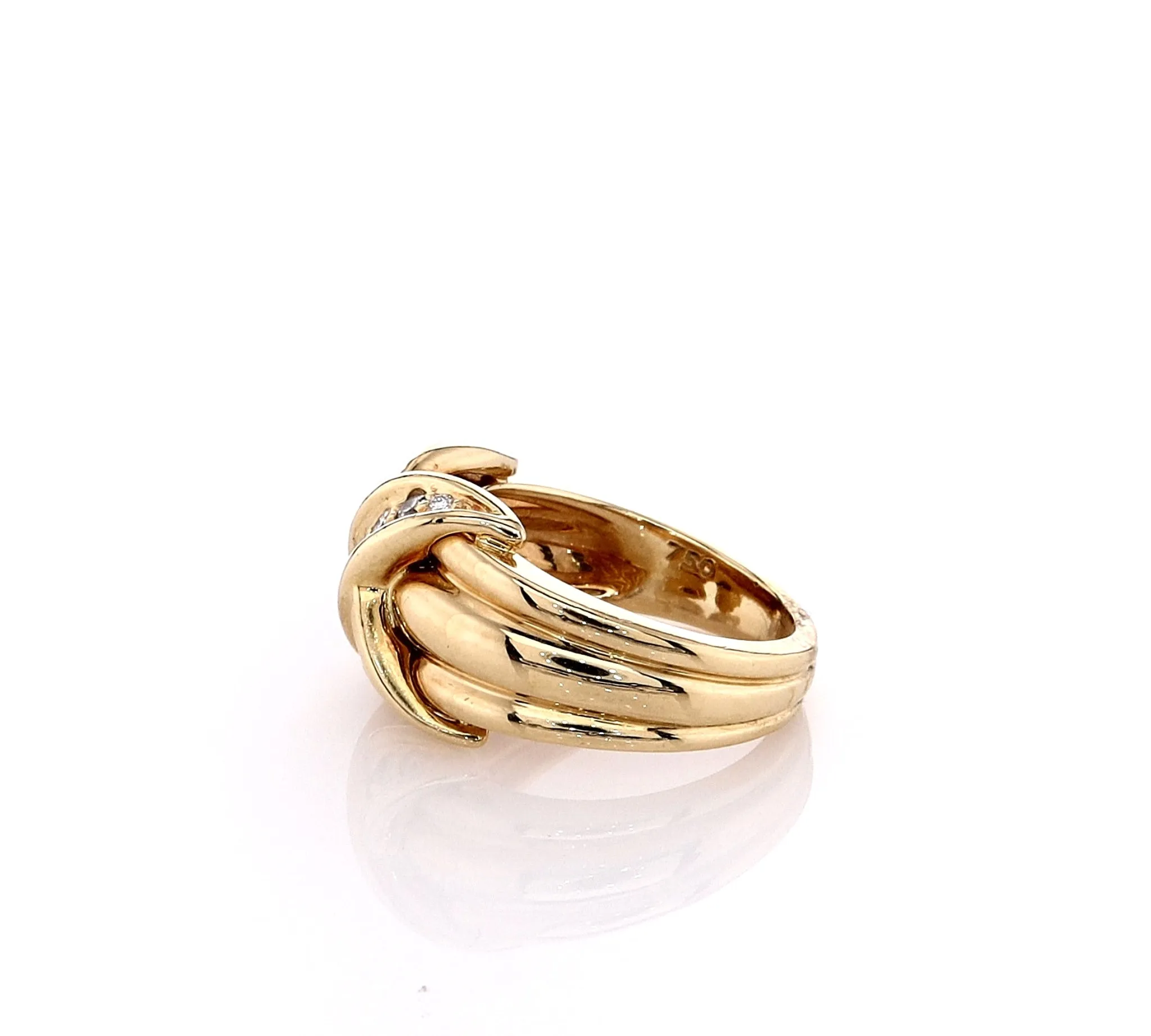 Estate Tiffany & Co 18k Yellow Gold X Design Diamond Ring