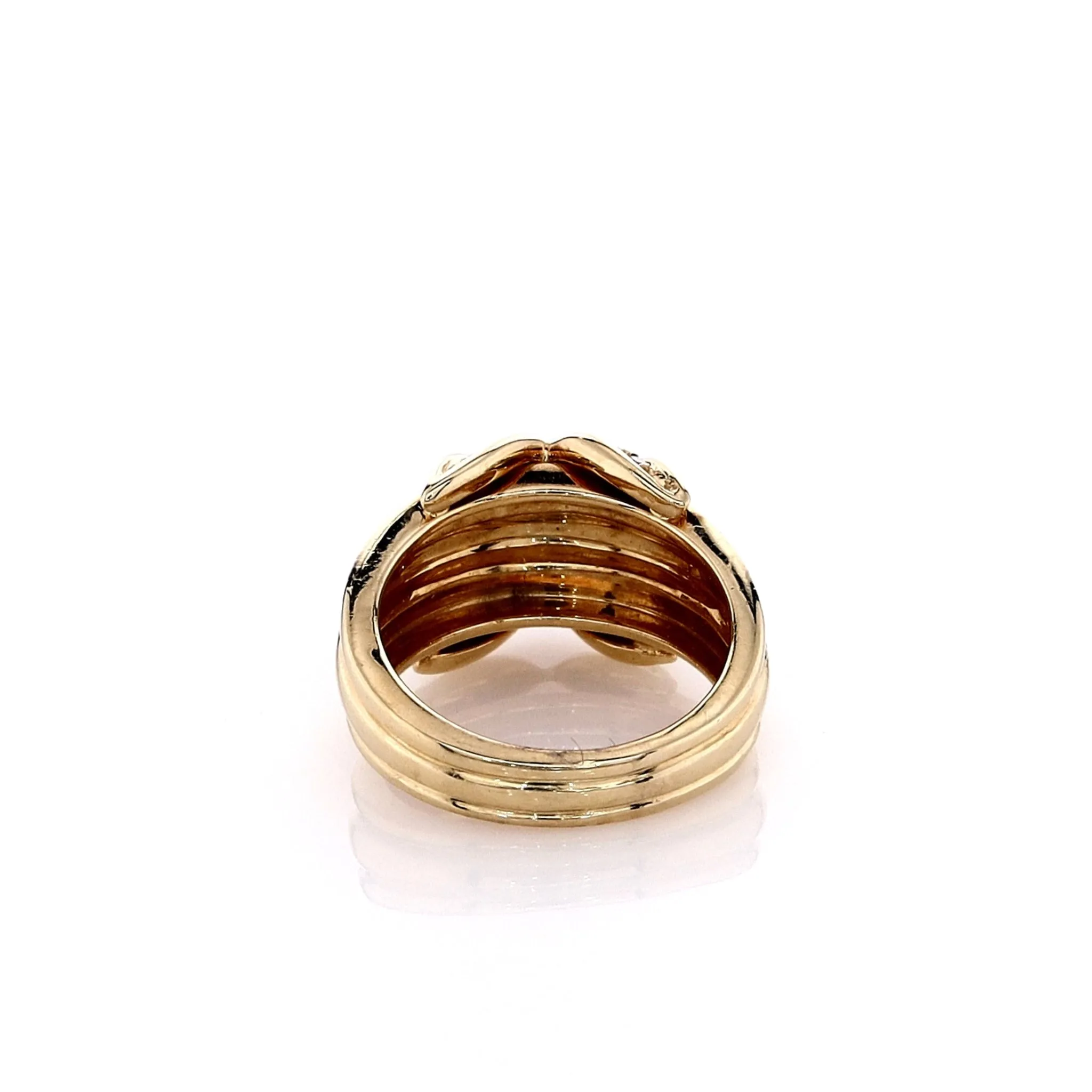 Estate Tiffany & Co 18k Yellow Gold X Design Diamond Ring