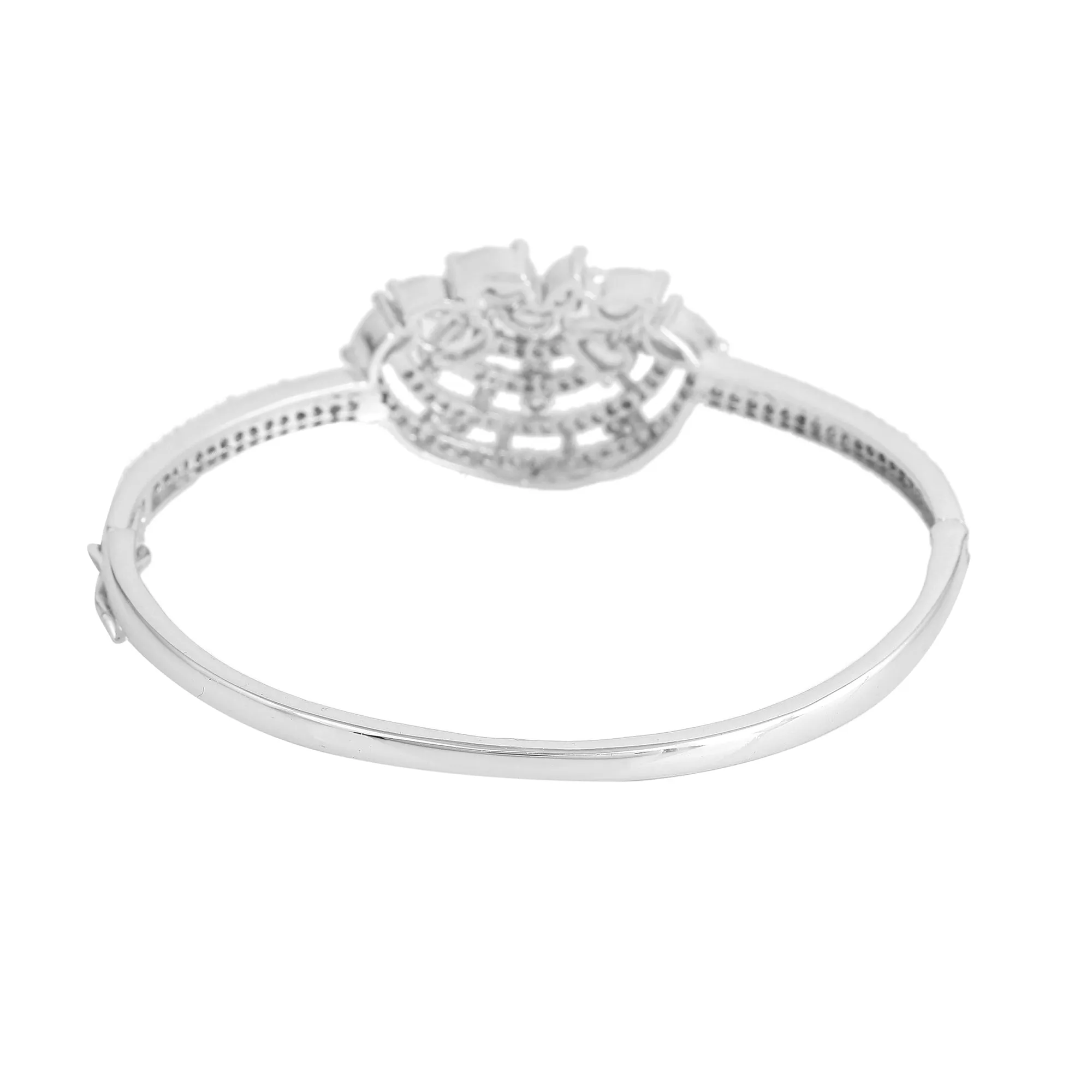 Estele Eternal Shine: Timeless American Diamond Bracelet with Shining Rhodium Finish for Women Ultra-Lightweight & Comfort Fit for Sophisticated Charm