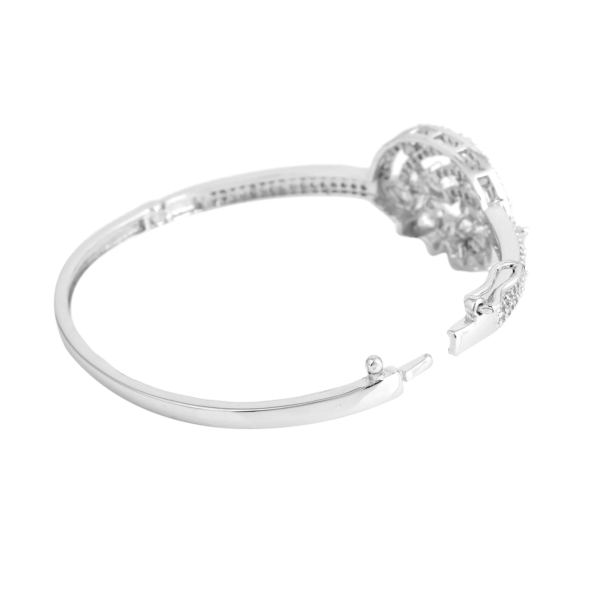 Estele Eternal Shine: Timeless American Diamond Bracelet with Shining Rhodium Finish for Women Ultra-Lightweight & Comfort Fit for Sophisticated Charm