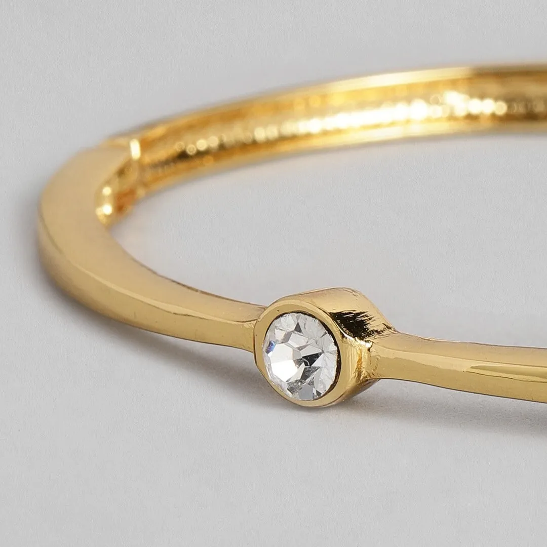 Estele Gold Plated Solitaire Studded Bracelet for women