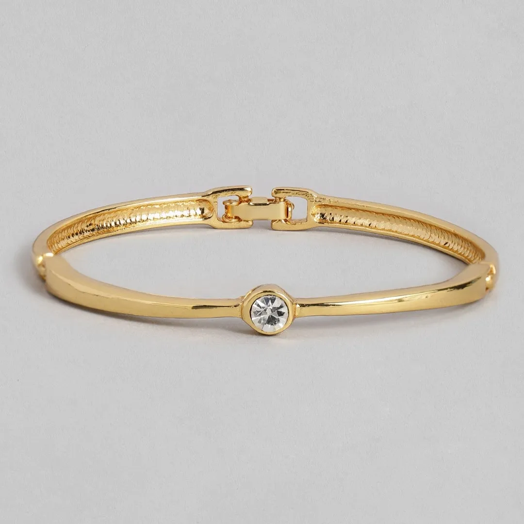 Estele Gold Plated Solitaire Studded Bracelet for women