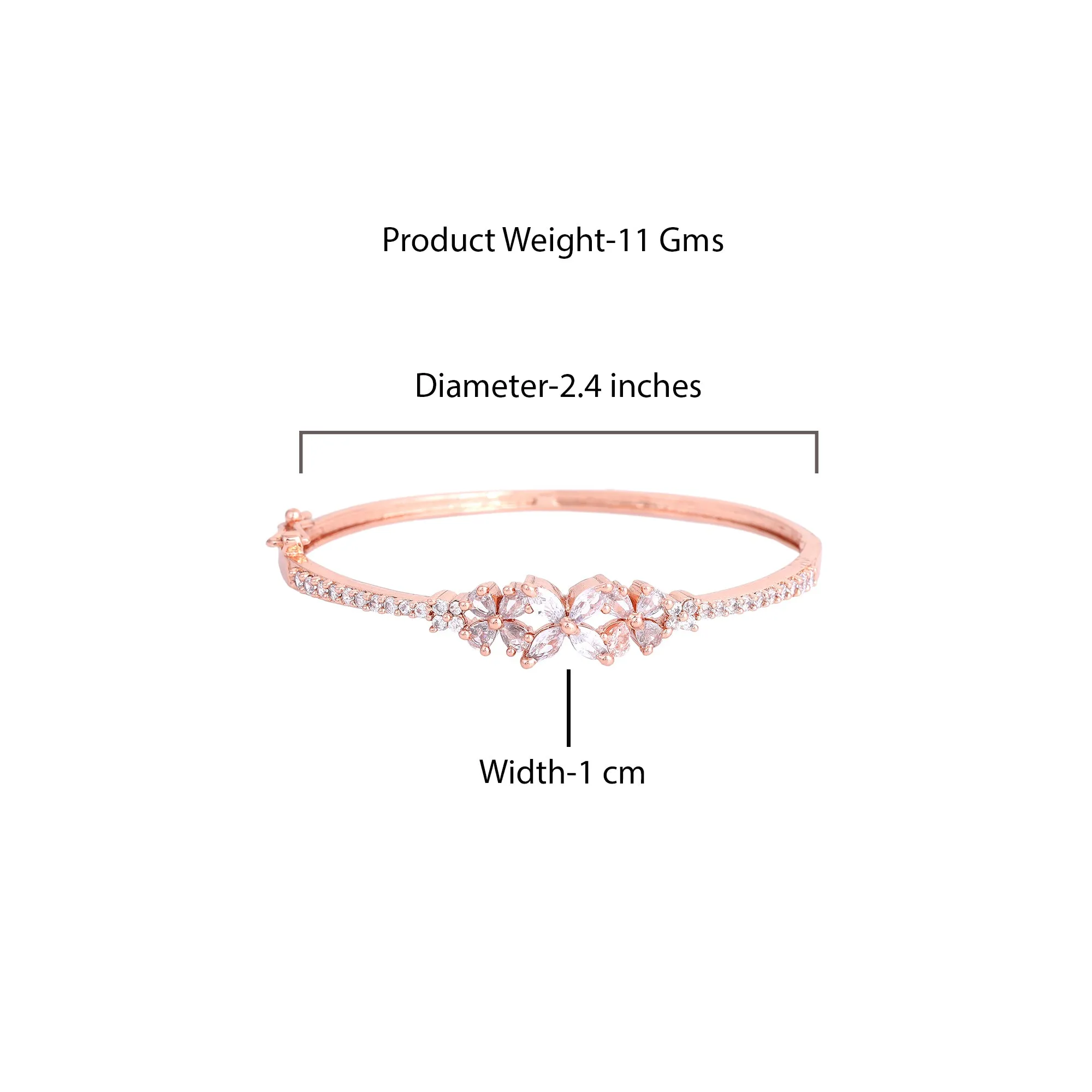 Estele Luminous Luxe: Exquisite American Diamond Bracelet with Premium Rosegold Finish for Women Ultra-Lightweight & Comfort Fit for Timeless Elegance