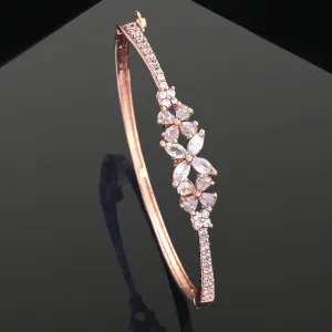 Estele Luminous Luxe: Exquisite American Diamond Bracelet with Premium Rosegold Finish for Women Ultra-Lightweight & Comfort Fit for Timeless Elegance