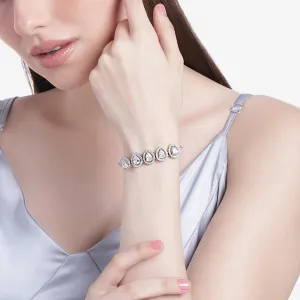 Estele Rhodium Plated CZ Precious Pears Bracelet for Women