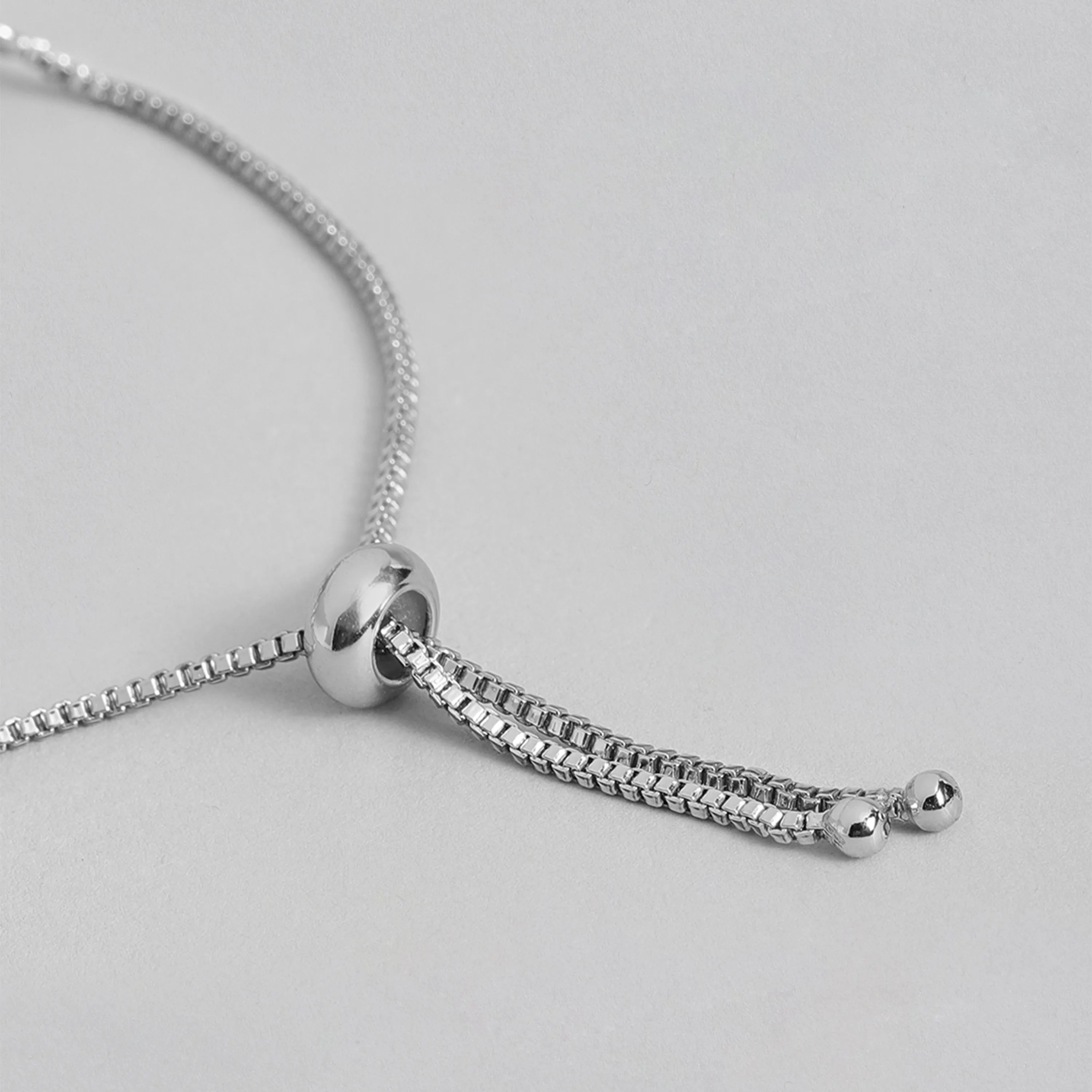 Estele Rhodium Plated CZ Precious Pears Bracelet for Women