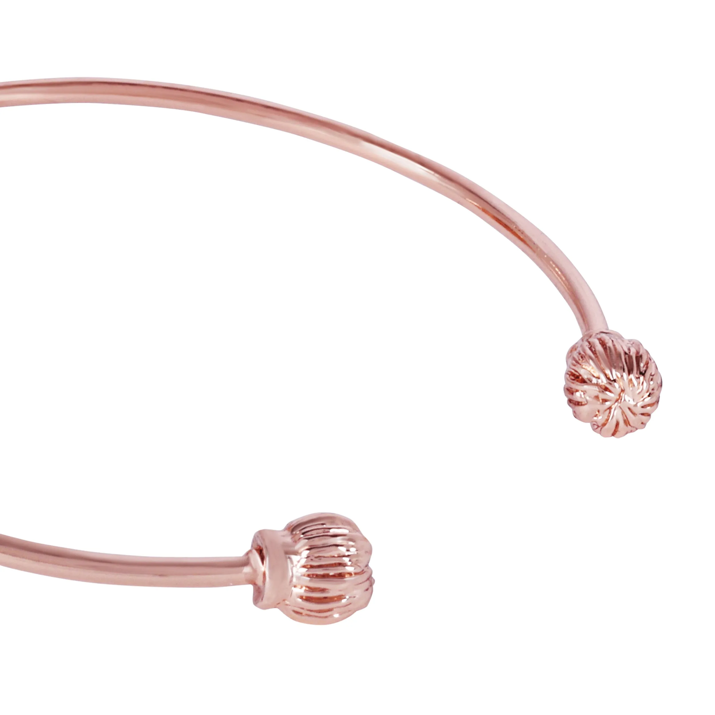 Estele Rose Collectiona??? Trendy Rose Motif Cuff Bracelet for Women: Premium Rosegold Plated with Floral Detailinga??? A Bold Statement for Every Look
