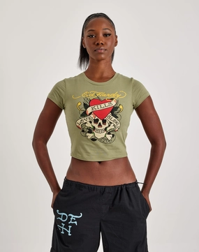 Ethical fashion choices Ed Hardy Love Kills Slowly Skull Baby Tee Fashion must - haves
