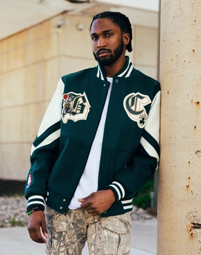 Ethical fashion choices Pro Standard Boston Celtics Varsity Jacket Denim - based fashion