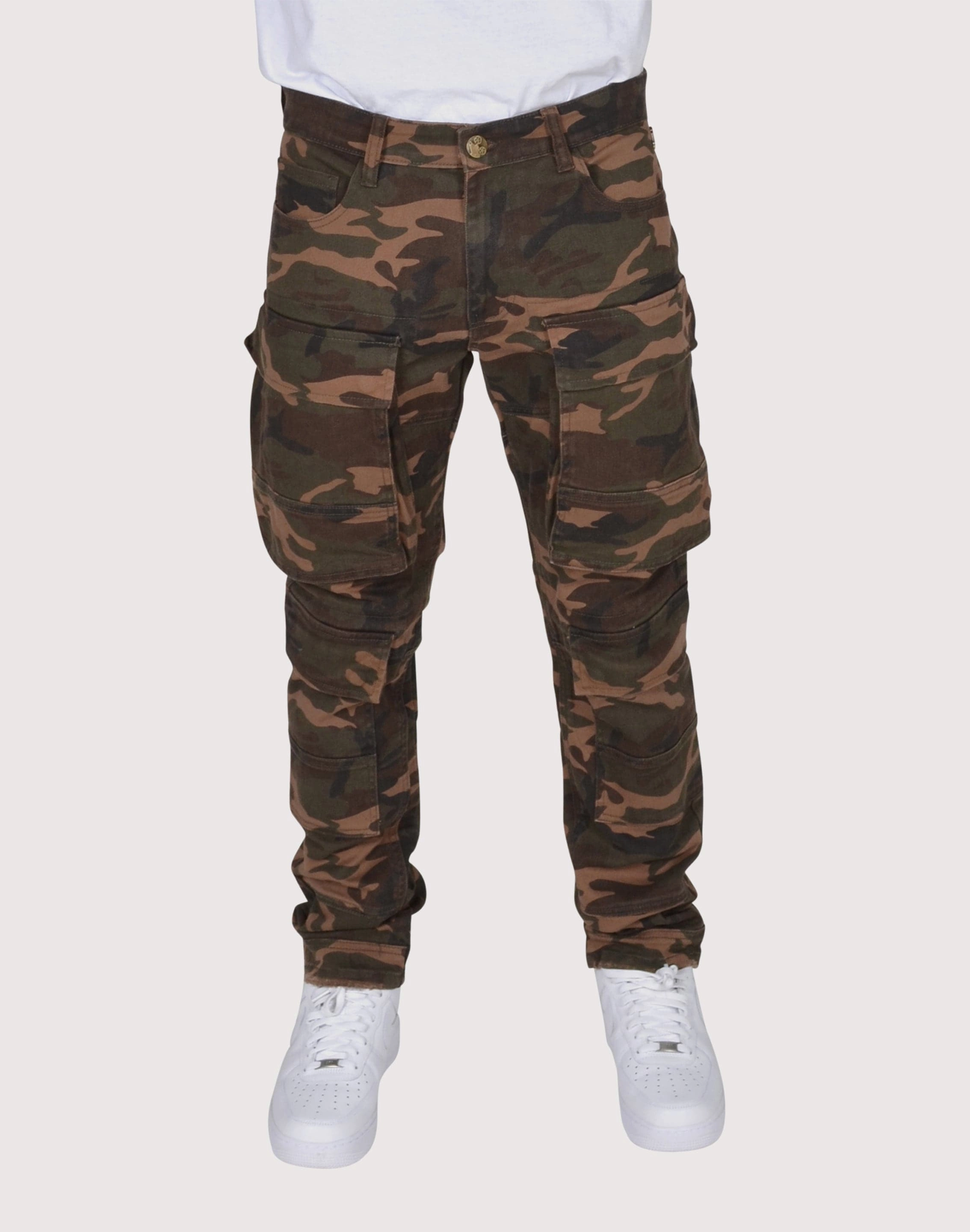 Everyday wear Grindhouse Camo Multi Cargo Pocket Pants Wool - sourced fashion
