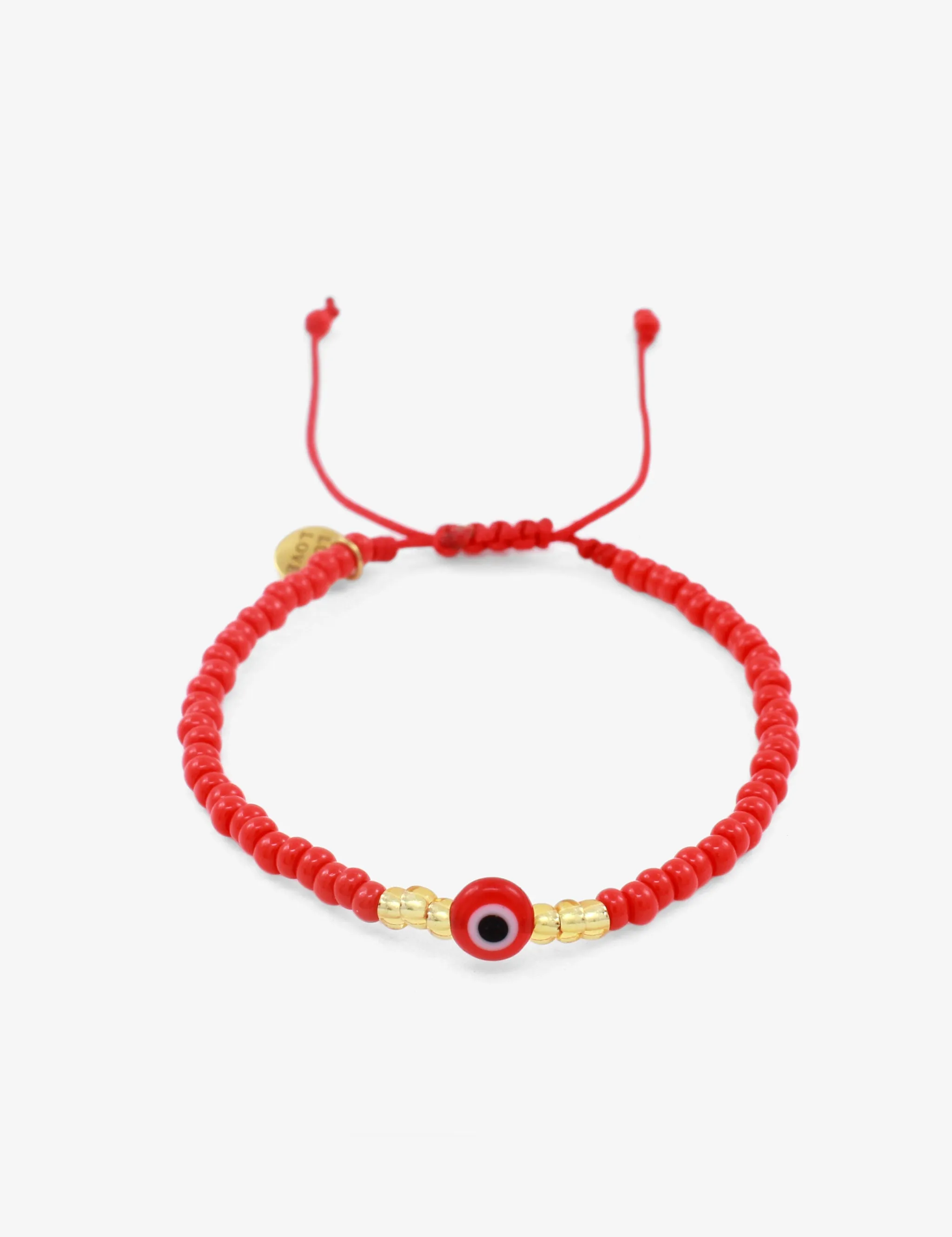Evil Eye Seed Bead in Red