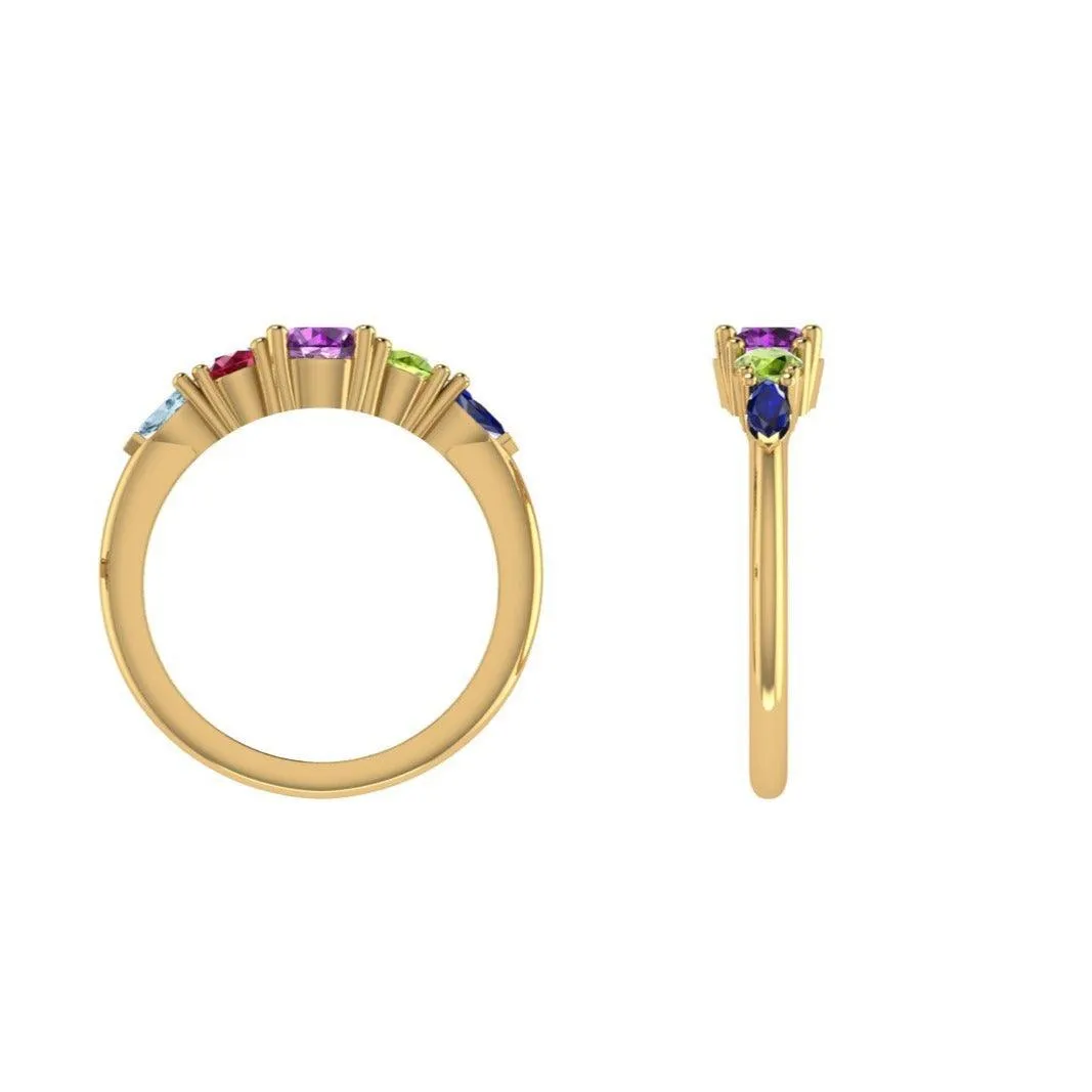 Family ring with 5 birthstones