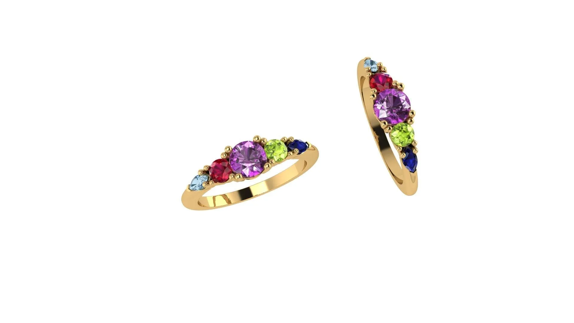 Family ring with 5 birthstones