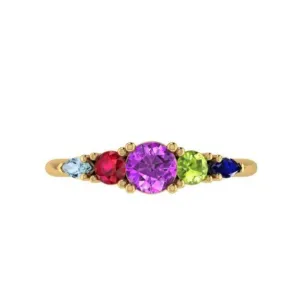 Family ring with 5 birthstones