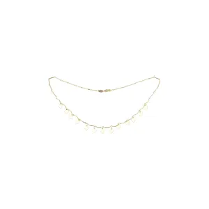 Fancy heart leaves link necklace plated in 14K Gold