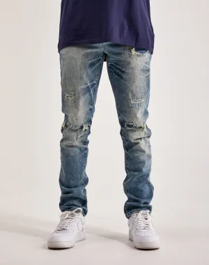 Fashion for all ages Smoke Rise Wave Effect Basic Slim Denim Denim - based fashion