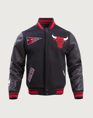 Fashion must - haves Pro Standard Chicago Bulls Retro Classic Rib Wool Varsity Jacket Suede - finished fashion