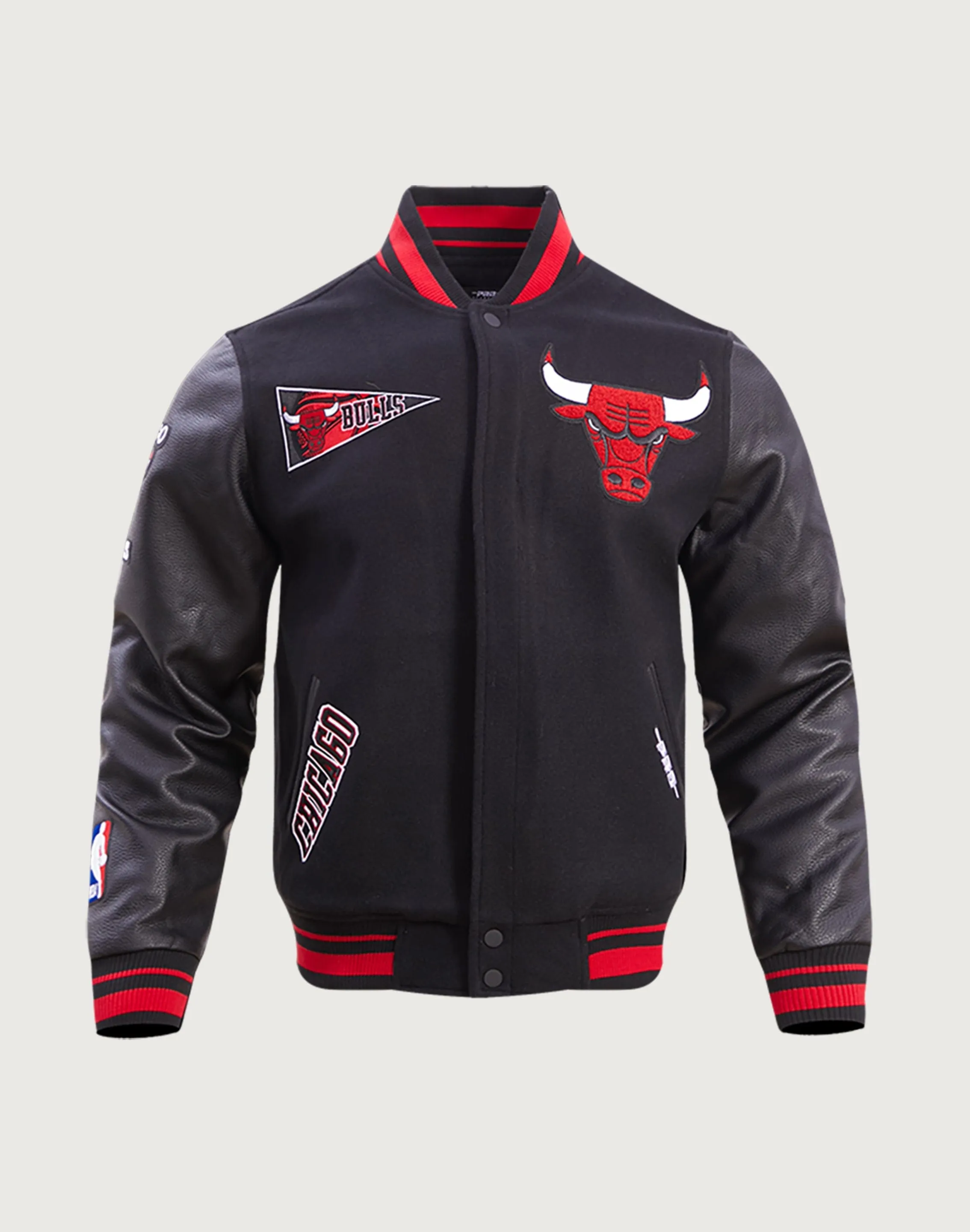 Fashion must - haves Pro Standard Chicago Bulls Retro Classic Rib Wool Varsity Jacket Suede - finished fashion