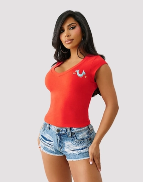 Fashion accessories True Religion Crystal Plunge Tee Fashion labels
