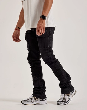 Fashion advice Smoke Rise Stacked Flared Waxed Cargo Jeans Street fashion
