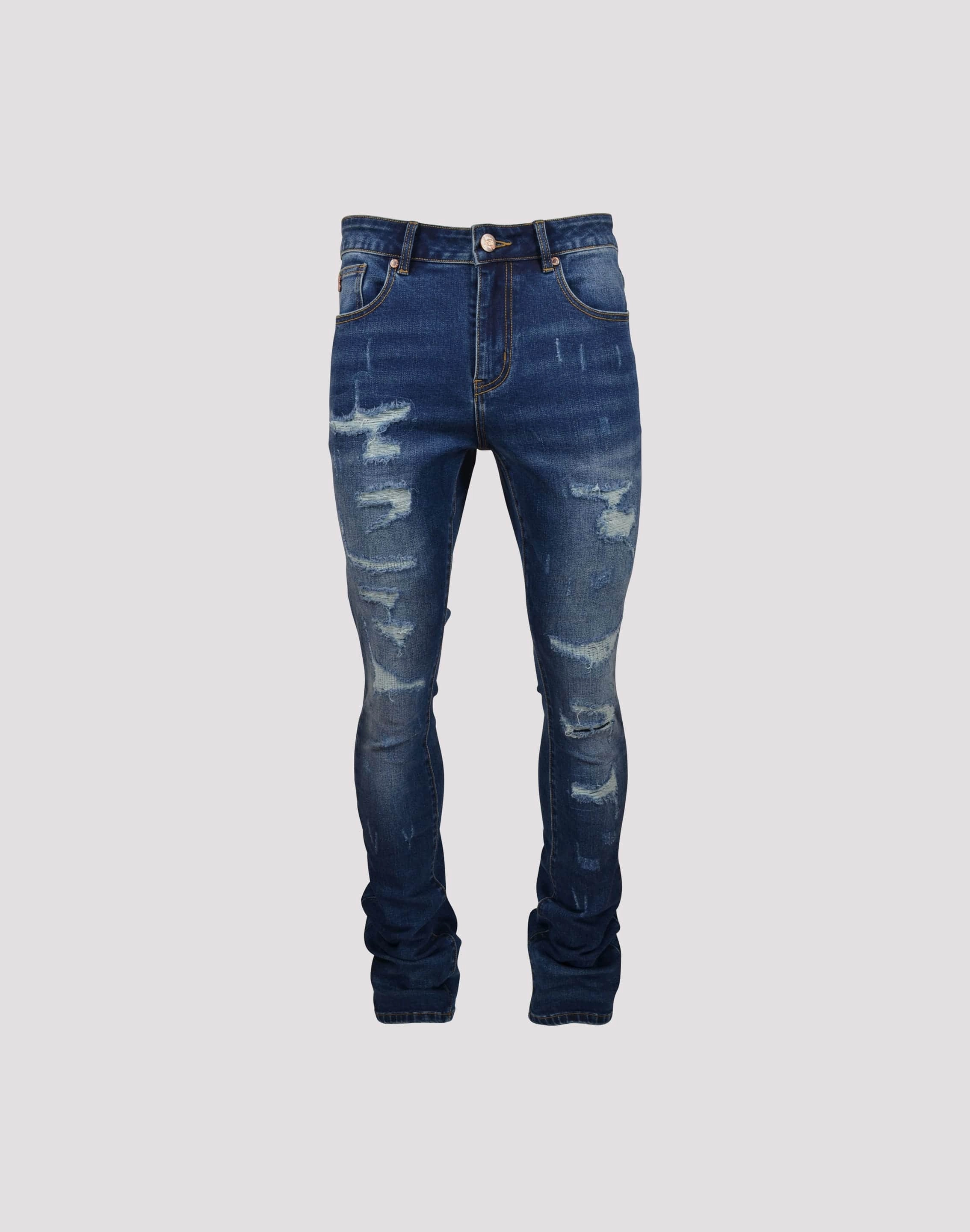 Fashion archives Grindhouse Blue Stacked Flare Ripped Slim Fit Jeans Classic fashion pieces