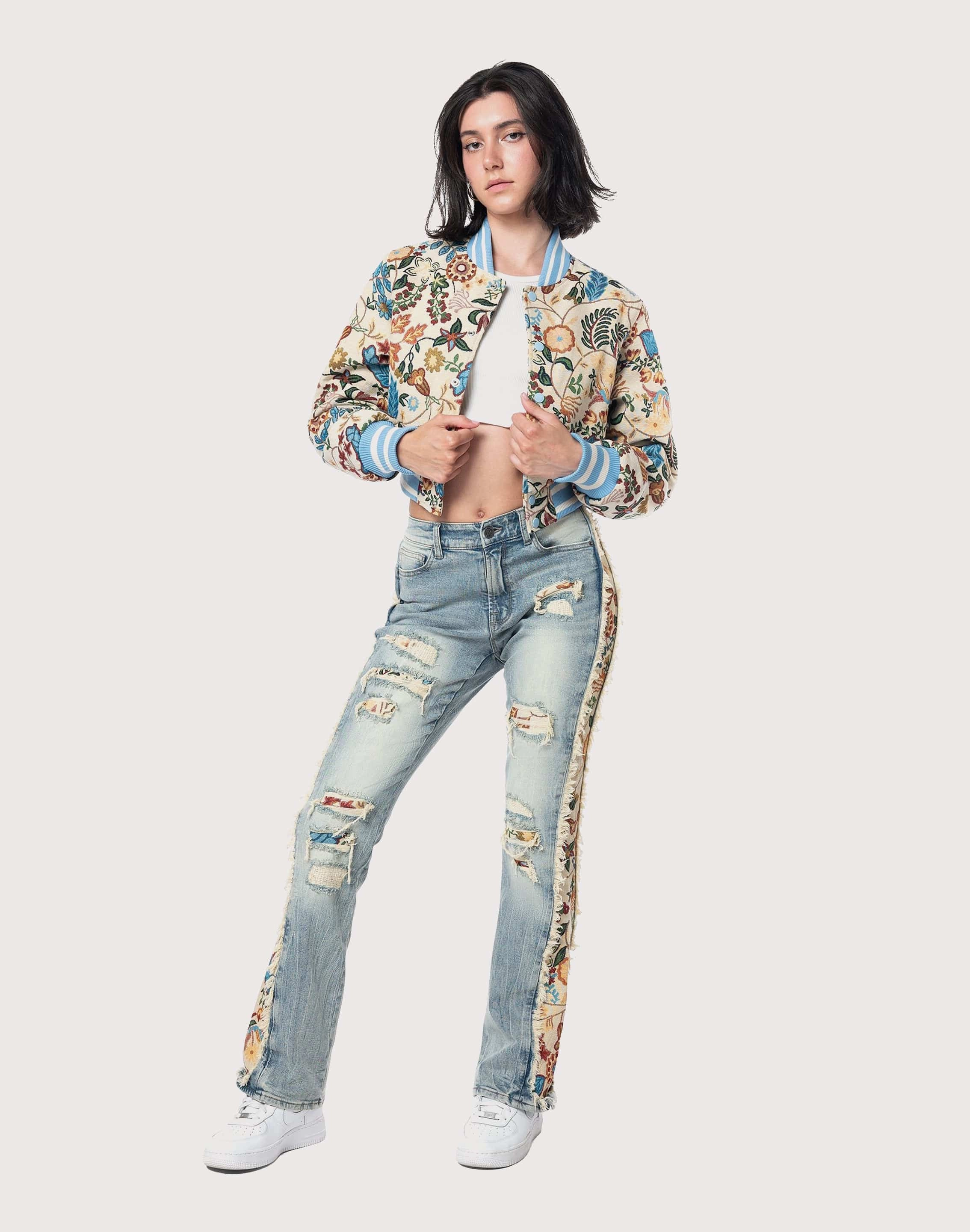 Grindhouse High Rise Bootcut Tapestry Pants Cotton - made fashion Fashion accessories