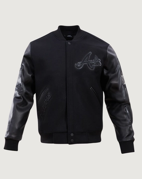 Fashion boutiques Pro Standard Atlanta Braves Triple Black Varsity Jacket Recycled fashion materials