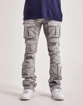 Fashion boutiques Smoke Rise Utility Pocket Stacked Flare Denim Fashionable goods