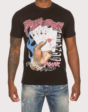 Fashion brands Akoo Four Of A Kind Black Tee Silk - fabric fashion