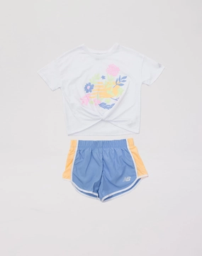 Fashion care (washing, ironing, etc.) New Balance Bouquet Woven Shorts Set Grade-School Clothing prices